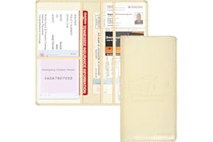 Techion Car Registration and Insurance Holder, 9.5 x 5 Inch PU Leather Vehicle Document Holder Case for Insurance Card, Drive