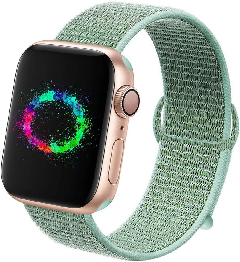 Ubples Compatible with Apple Watch Band 38mm 40mm 42mm 44mm Soft Nylon Sport Loop Strap Replacement Band for Watch Series 5 4 3 2 1
