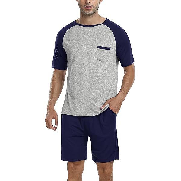 Fruit Of The Loom Mens Tshirt Men's Cotton Pajamas Set Striped Top