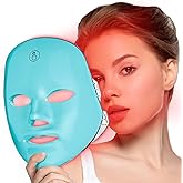 SUERBEATY Red Light Mask For Face, 7-1 Colors Red Light Face Mask, Facial Skincare At Home, Cordless, Portable and Rechargeable, Turkish Blue