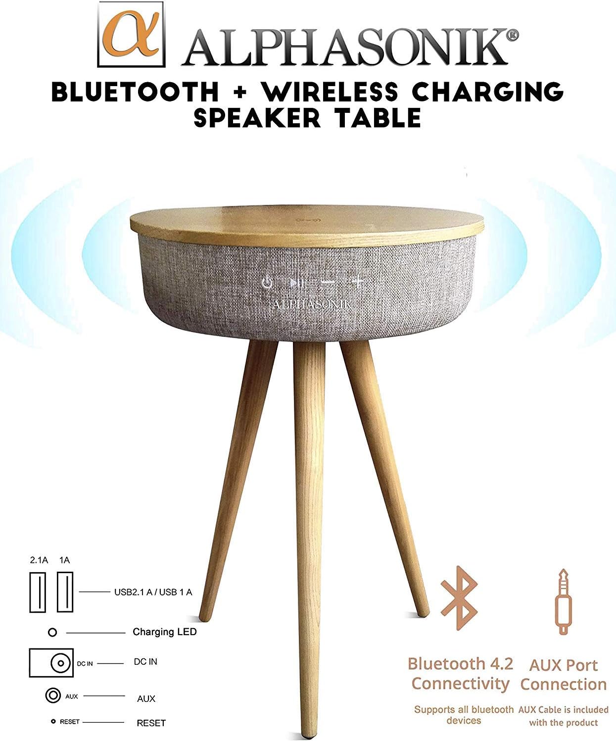 victrola bluetooth wood speaker stand with dual usb ports