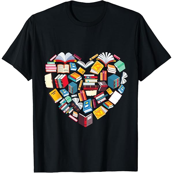 Amazon.com: I Love Reading T Shirt - Heart Love Books Shirt