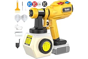 Ecarke Cordless Paint Sprayer Compatible with DeWalt 20V Battery - Side-Fill Design (No Disassembly) & Onboard Nozzle Storage - 43,000 RPM, 1200mL Tank, 4 Nozzles - DIY to Pro Use (Tool Only)