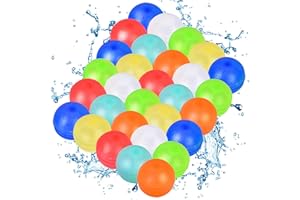 RYTABEE 30PCS Reusable Water Balloons, Non-Magnetic Self Sealing Water Bomb for Kids Adults, Refillable Silicone Water Splash Balls, Summer Outdoor Activities Toys for Boys & Girls
