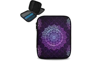 Kathyboom Purple Mandala Empty Crochet Hook Case Portable Crochet Hook Organizer with Slots Crochet Needles Bag for Crochet Lovers, Crochet Kit for Beginners