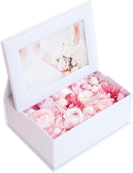 Amazon Ruplan プリザーブドフラワー 写真立て Photo Flower Box フォトフラワーボックス ピンク プリザーブド フラワー オンライン通販