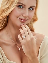 EAMTI 2CT 925 Sterling Silver Gold Engagement Rings
