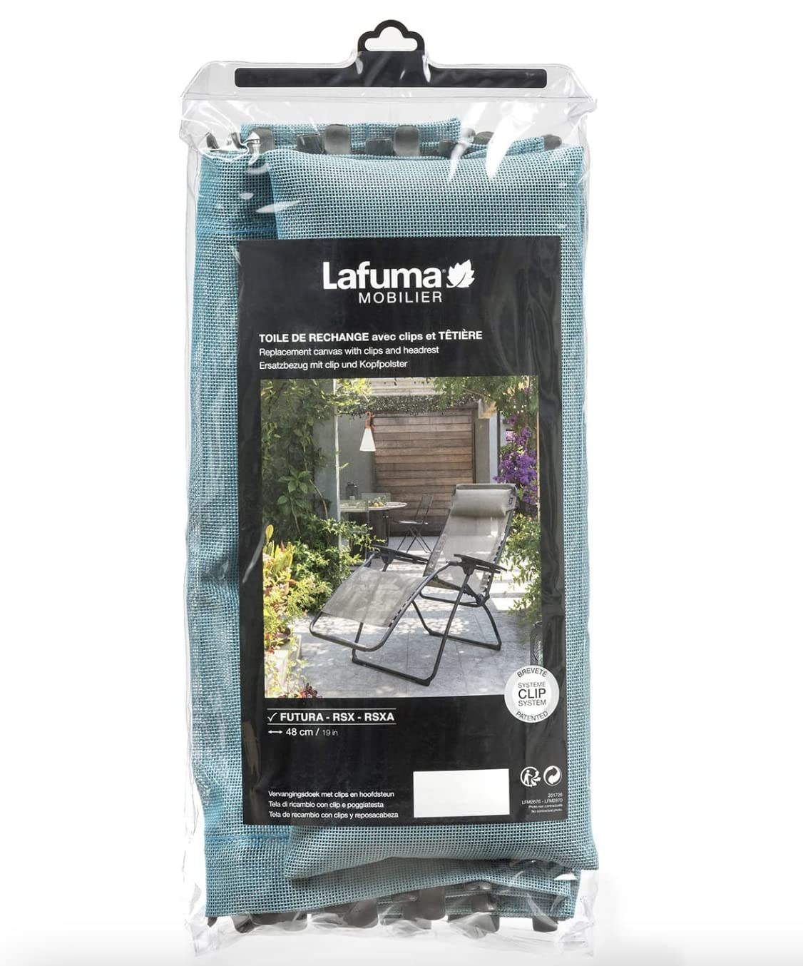 Lafuma FUTURA Replacement Canvas, Lac, 90 x 70 x 115 cm