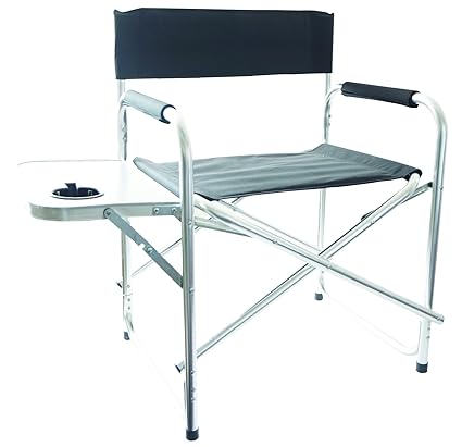 Redwood Leisure Bb-Fc107 Outdoor Directors Chair with Side Table - Black