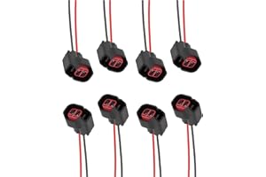 IHOTDER 8 PCS Fuel Injector Connector Pigtail,Fuel Injectors Set of 8 Replace OEM# 5013995AA,5161919AA,Car Accessories Fuel Injector Wiring Harness Compatible with Dodge,Ford,Chevrolet (8PCS)
