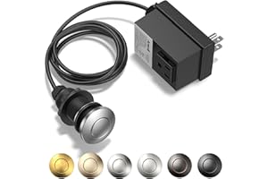 Anwoll Garbage Disposal Air Switch Kit - Professional, UL Listed Wireless Sink Top Garbage Disposal Button, Stainless Steel/Black On/Off, Compatible with all garbage disposals.