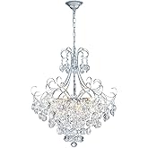 ANJIADENGSHI Crystal Chandelier K9 Crystal Lighting Chandelier for Living Room 10 E12 Bulbs High 27.6 in x Diameter 22.8 in, 