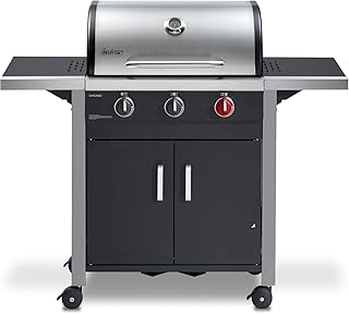 Enders Gasgrill CHICAGO 3 R TURBO, mit Gussrost, 3-Brenner, Edelstahl-Deckel doppelwandig mit Grill-Thermometer, SWITCH GRID Grillwagen mit Räder, #893776