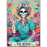 GOUOYANA Diamond Art Kits for Adults Skull THE Nurse Diamond Painting Kits | Round Drill Skull Tarot Diamond Painting for Adults DIY Rhinestone 5D Diamond dots(Gemstone Craft)Home Wall Decor Gift12x16IN