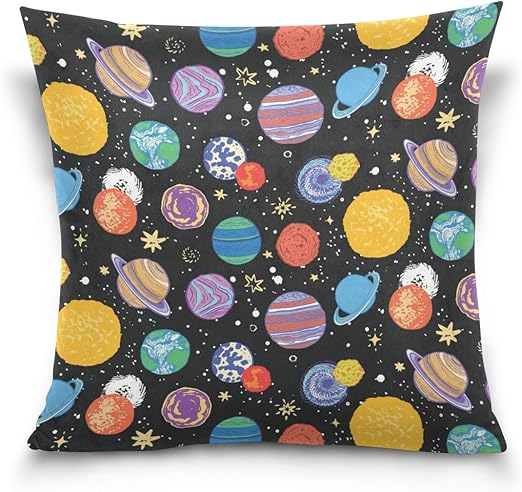 Amazon Com Alaza Cute Planet Doodle Universe Square Throw Pillow