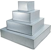 4 Tier Square Baking Pan Set Multilayer Birthday/Wedding Anniversary Cake Tins/Cake Pans/Cake Molds 6".8".10".12" - All 3" Deep