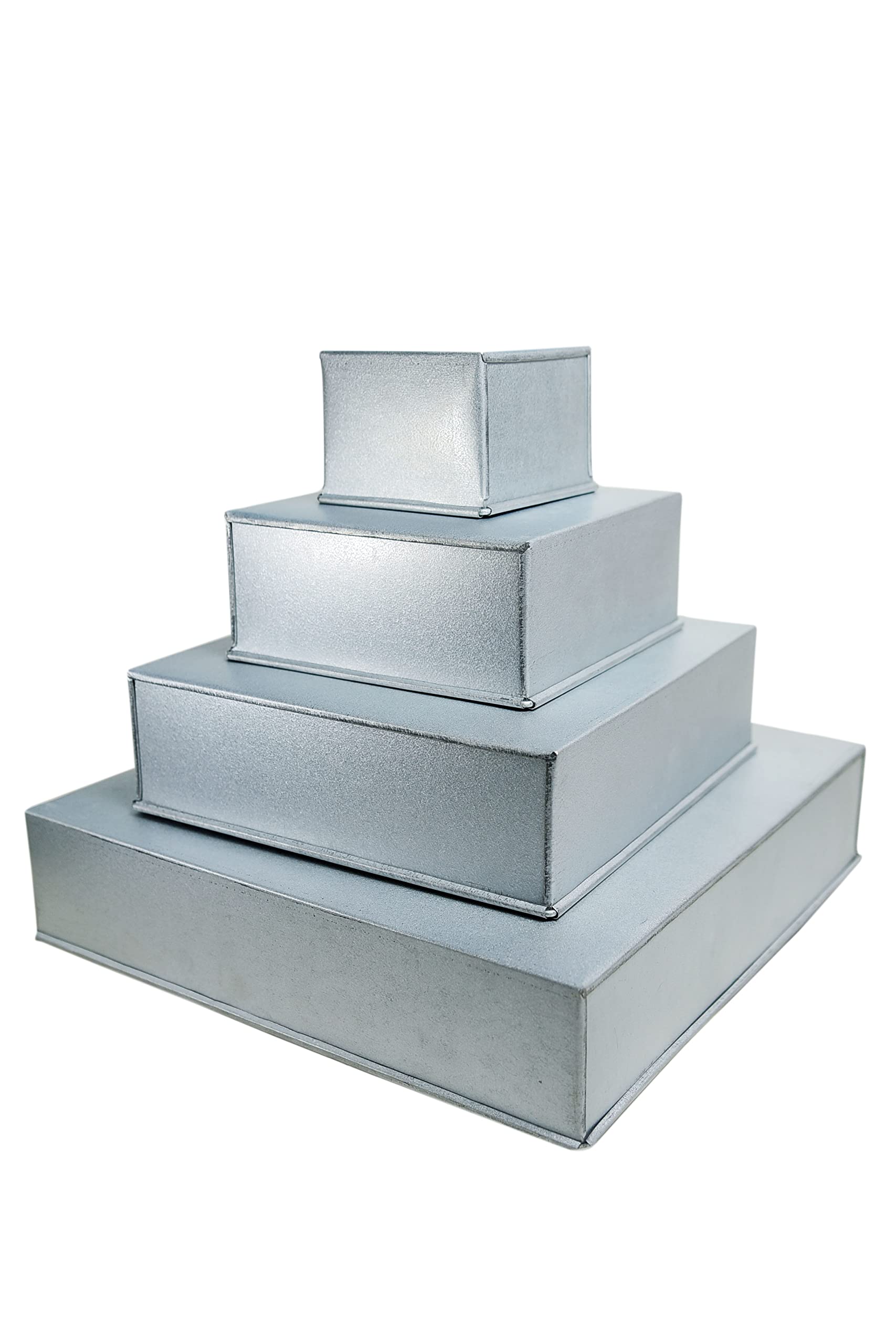 Photo 1 of 4 Tier Square Baking Pan Set Multilayer Birthday/Wedding Anniversary Cake Tins/Cake Pans/Cake Molds 6".8".10".12" - All 3" Deep