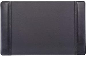 Dacasso Classic Leather Side Rail Desk pad, 25.5" x 17.25", Black