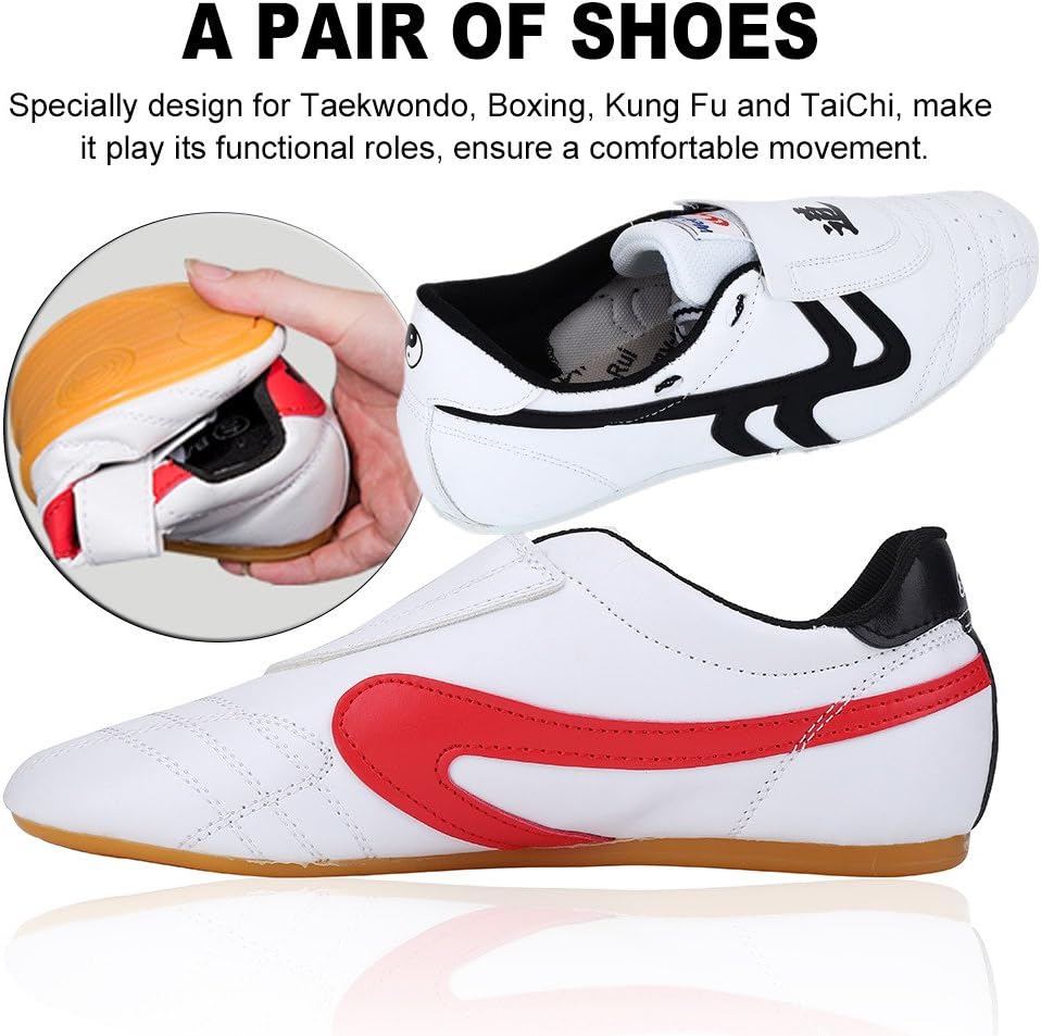 Taekwondo Shoes Martial Arts Sneaker Boxing Karate Kung Fu Tai Chi Shoes Black Stripes Sneakers Lightweight Shoes : Sports & Outdoors