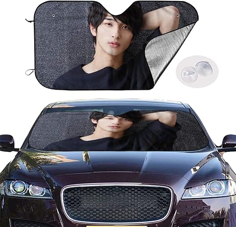 Amazon 横浜流星 よこはま りゅうせい 車用 サンシェード 自動車カバー プライバシー保護 車中泊 仮眠 盗難防止 車カバー 防水雪対策 99 紫外線 落葉対策 普通車 に適用 取り付け簡単 車種汎用 ガラスカバー 軽量 130x70cm サンシェード 車 バイク