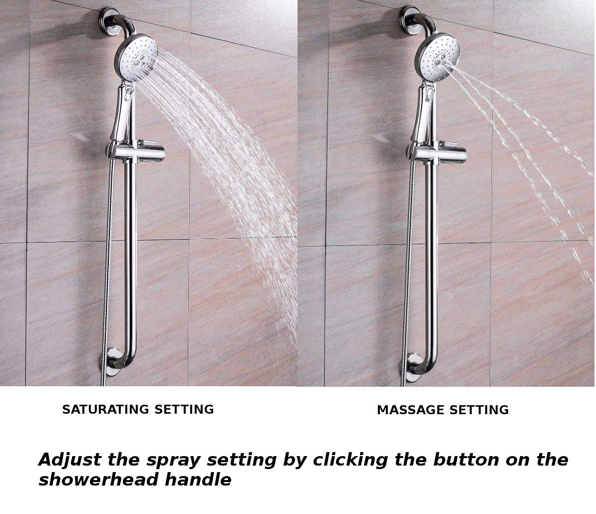 Stainless Steel Grab Bar Set Includes Handheld Shower Head with extra