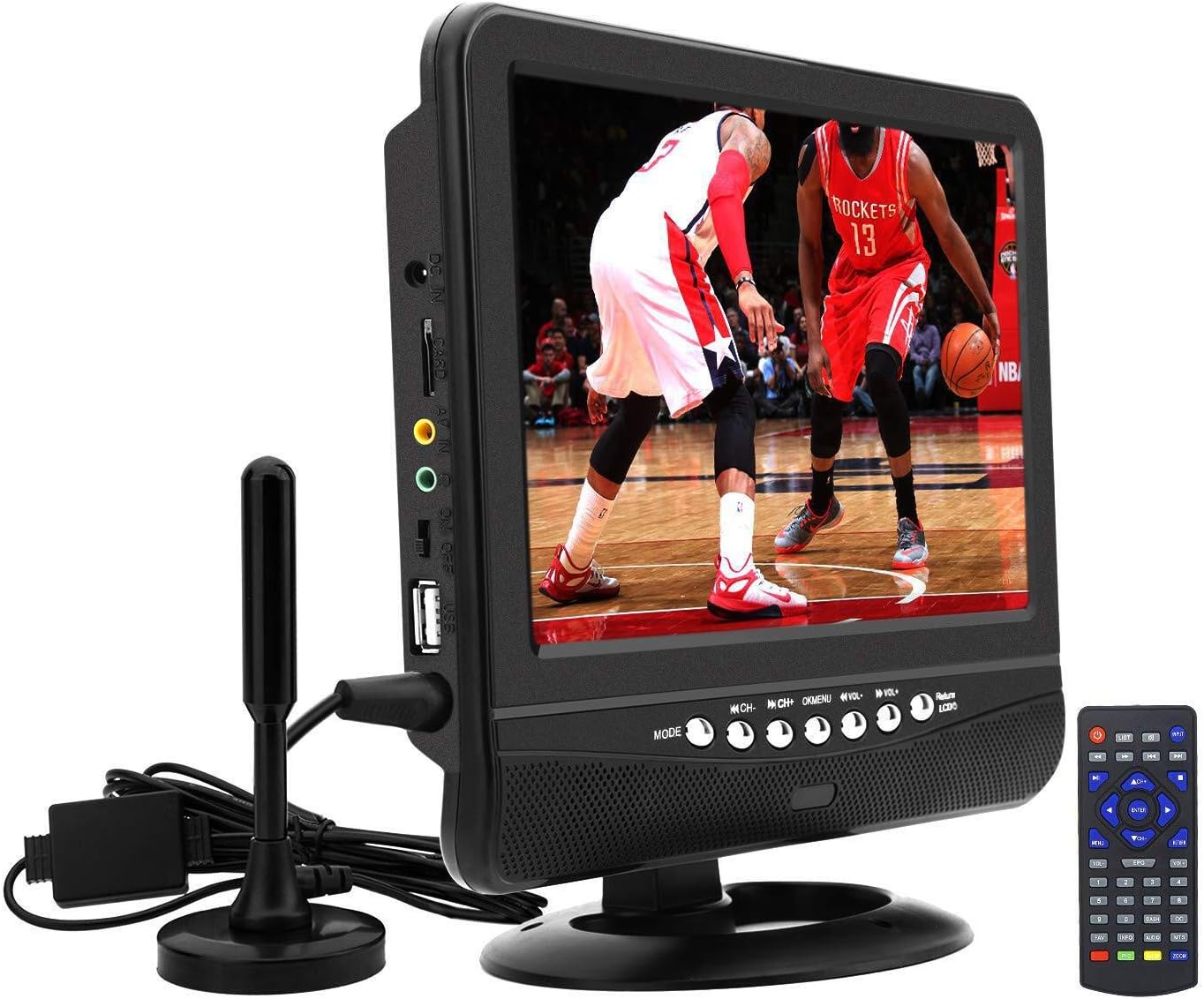 Téléviseur LCD Portable,Tuner numérique DVBT2,avec Batterie de Recharge,Costume pour Pays