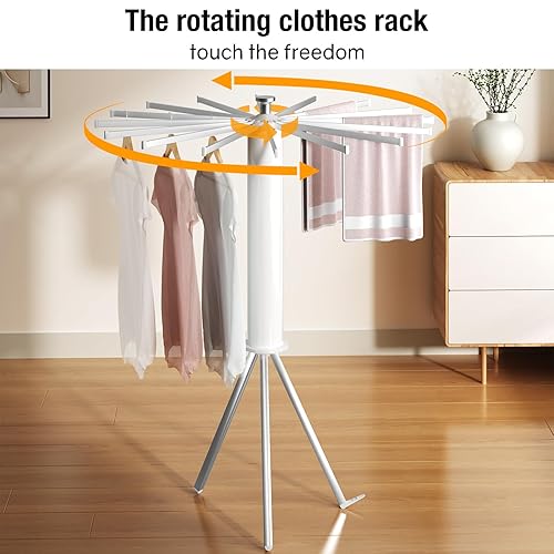 kenvc Tripod Clothes Drying Rack, Folding Space Saving Compact