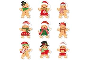 COCHIE Small Christmas Stickers Gingerbread Man Decals, 240Pcs Self-Adhesive Christmas Envelope Labels Stickers, Funny Cartoon Xmas Seal Stickers for Gift Greeting Card Party Supplies Kids Holiday Decor