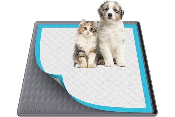 Pee Pad Holder for Dogs,Silicone Dog Puppy Pad Holder, 24 x 24 No Spill Raised Lip High Edge,Portable, Leak-Proof Mat Holder