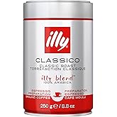 illy Ground Espresso Coffee - 100% Arabica – Classico Medium Roast - Notes of Caramel, Orange Blossom & Jasmine - No Preserva