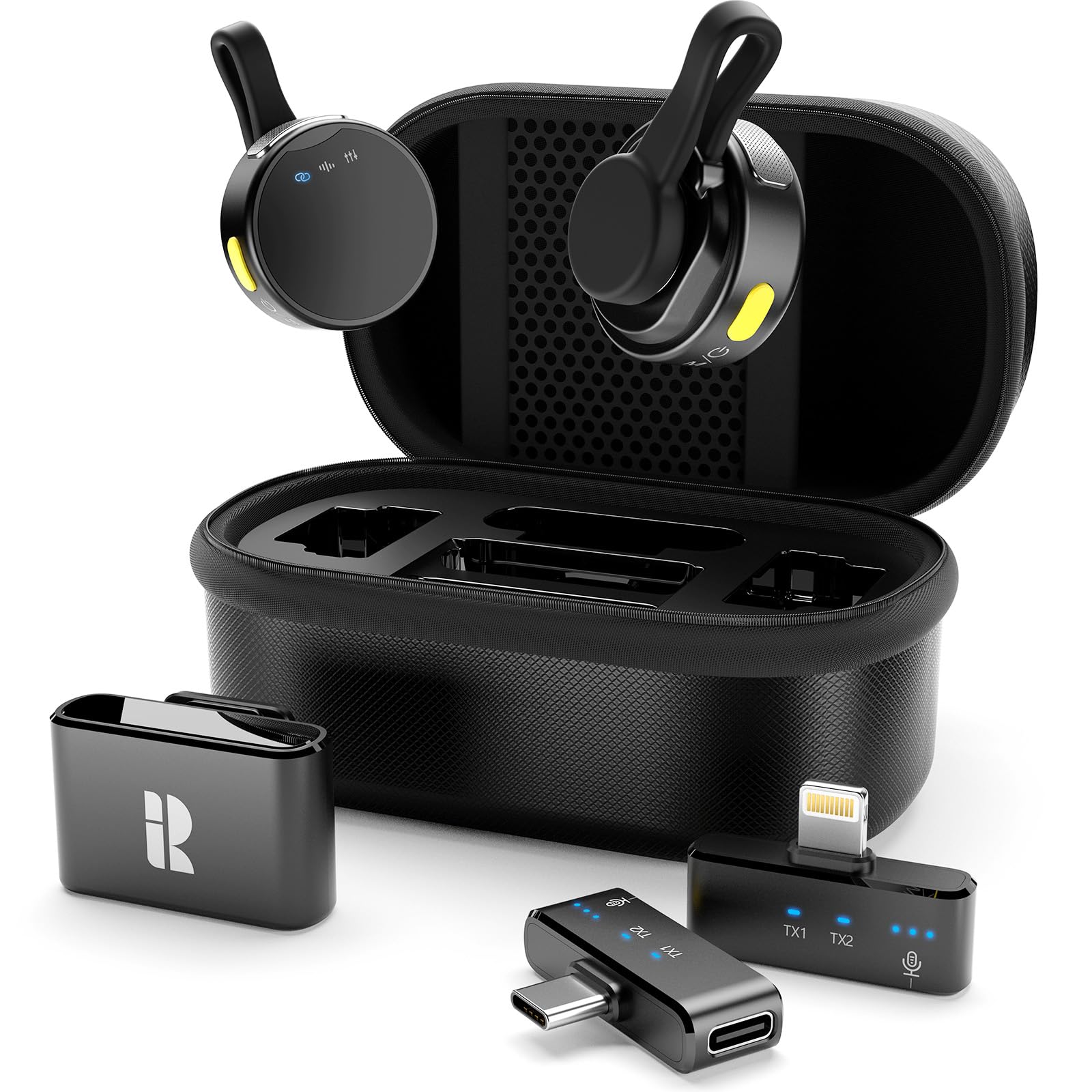 Photo 1 of Rythflo Wireless Mini Microphone for Camera/iPhone/Android/iPad/Laptop, Lav Mic with Charging Case, AI Noise Reduction, 50H Battery, 230ft Range, Lavalier Microphone for Video Recording, YouTube, Vlog