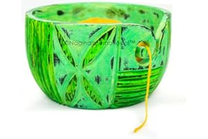 Exquisite Premium Yarn Ball Storage Bowls | Hand Painted Lovely Decor Yet Functional Yarn Dispenser (Medium (7 x 3 x 7 Inches