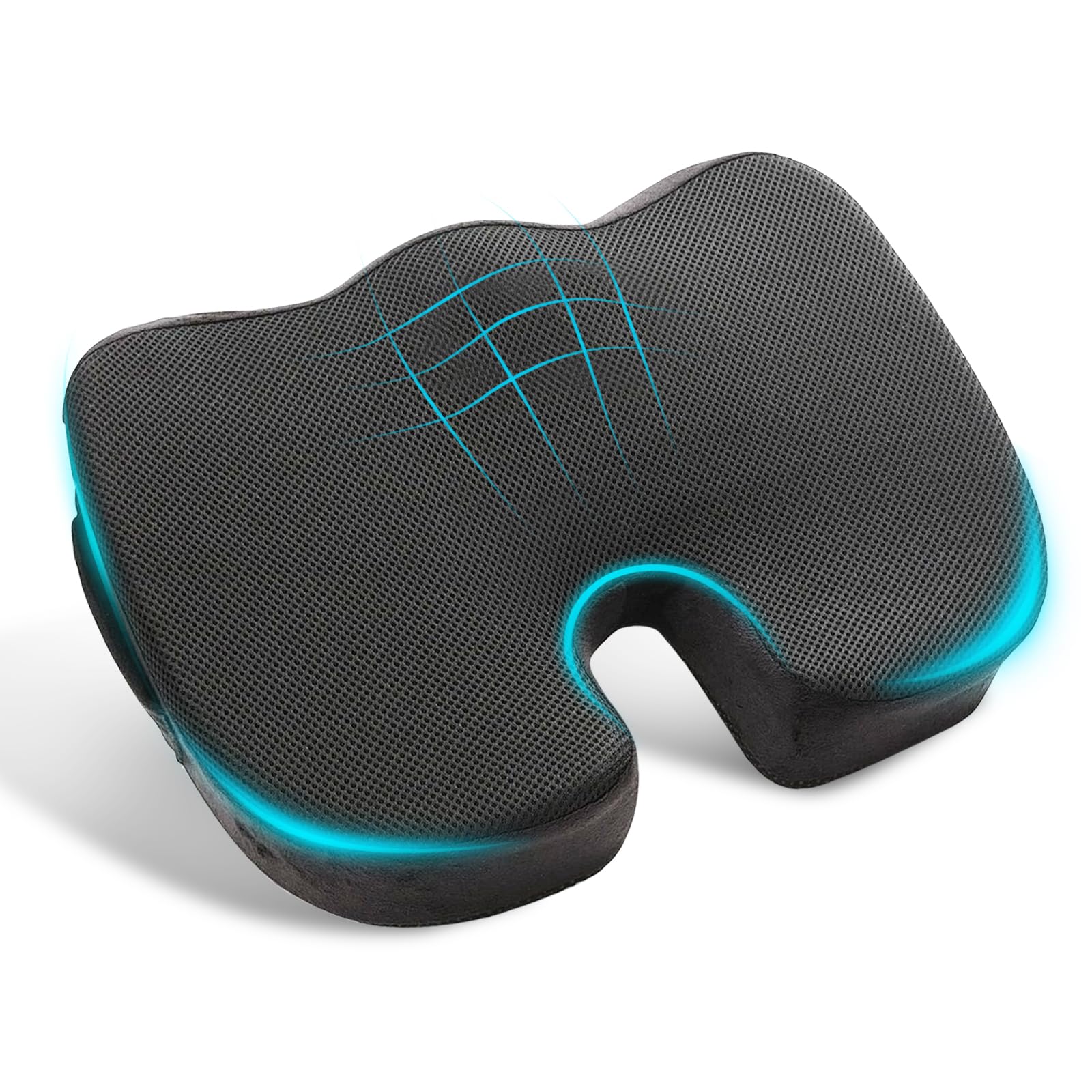 Photo 1 of Cooling Gel Enhanced Memory Foam Orthopedic Support Cushion for Long Sitting - Back, Sciatica, Coccyx, Tailbone Pain Relief Pillow - for Office, Gaming, Car, Wheelchair