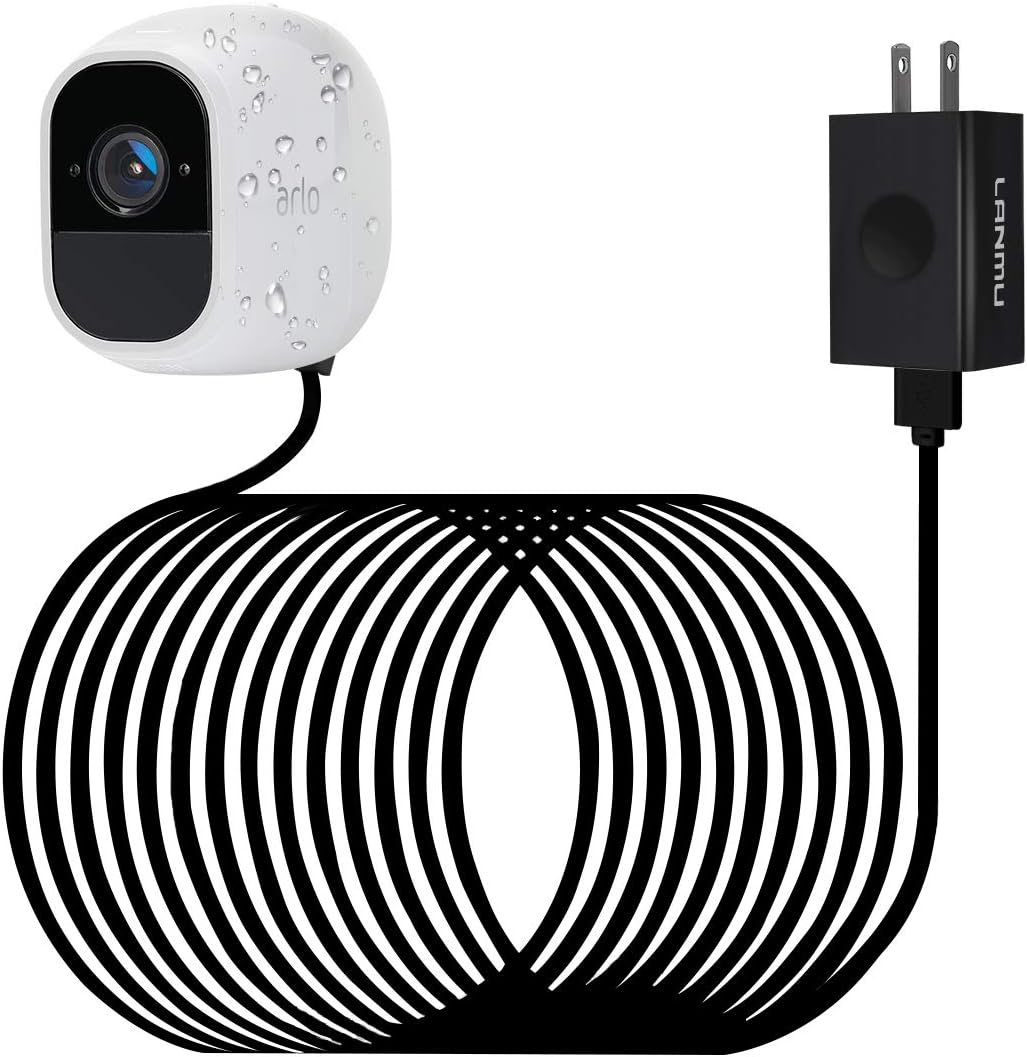 LANMU 26ft Weatherproof Outdoor Power Cable Compatible with Arlo Pro
