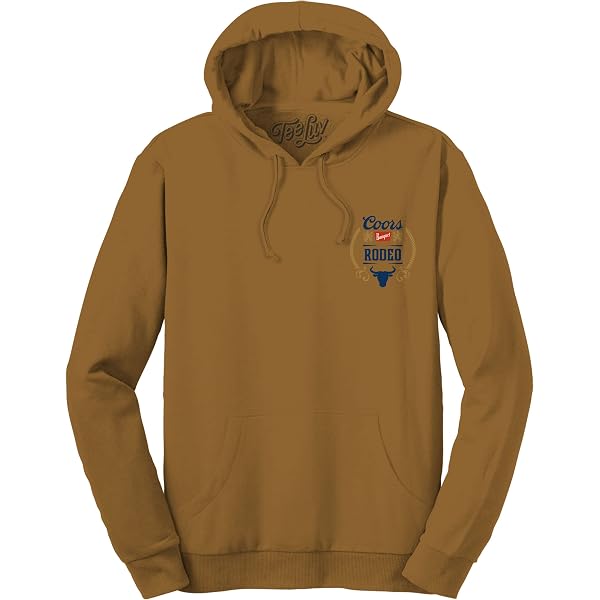 Sweat à Capuche Femme Motif Coors Rodeo Vintage - Style Western Cowboy - Tissu Doux - Poches Kangourou - Couleur Gris Chiné