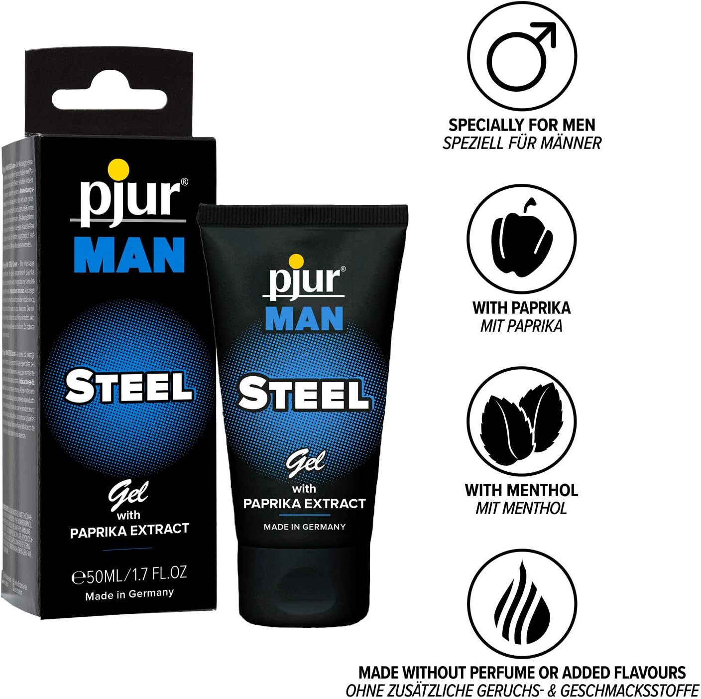 pjur Man Steel Gel - Erection Cream with Paprika and Menthol - for Application on The Penis - regenerates and invigorates Skin (50ml) - Image 3