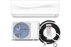 RELAX4LIFE Mini Split Ac/Heating System - 9000BTU Mini Split Air Conditioner w/Heat Pump, Remote Control, Timer, Self-Cleanin