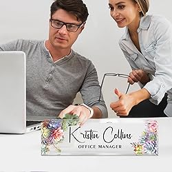 Custom Name Plate for Desk, Acrylic Office Decor