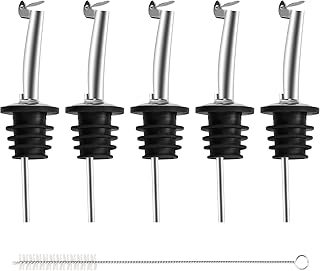 Incutex 5X Flaschenausgießer Edelstahl mit Klappe Ausgießer Flasche Stopfen Ölausgießer Spirituosen Ausgießer