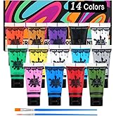 Bowitzki 14 Colors Face Body Paint Set Cream Makeup 20ml Water Based Face Painting Special Effects For Adults Halloween Christmas Party Stage Cosplay 0.7OZ Each
