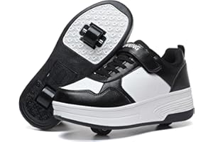 HSQ 4 Wheels Shoes for Girls Boys Kids Detachable Wheeled