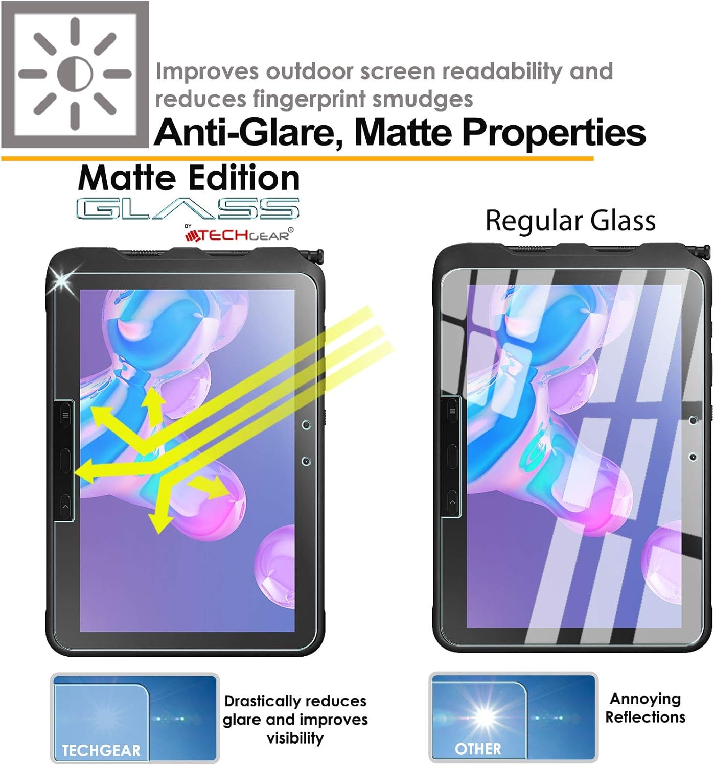 TECHGEAR Anti Glare Galaxy Tab Active Pro / 4 Pro 10.1" MATTE Glass - Image 4