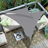 HEYOMART 3x3x3m Triangle Sun Shade Sail UV Protection 98% Waterproof Grey view 3