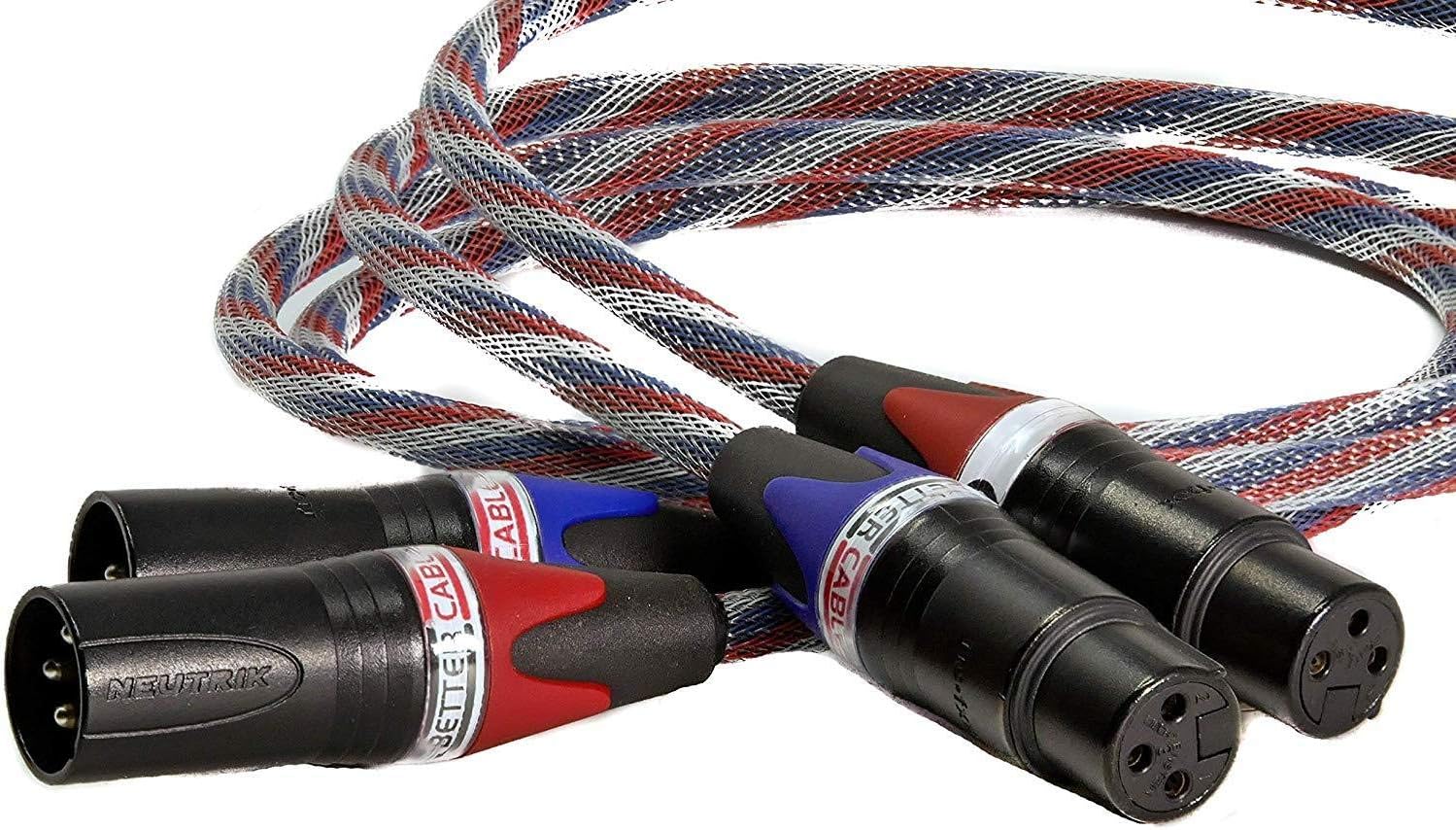 Better Cables Silver Serpent Patriot Edition Balanced XLR Audiophile Audio Cables (Pair - 2 Cables) - High-End, High-Performance, Silver/Copper Hybrid, Low-Capacitance - 6 Feet: Home Audio & Theater