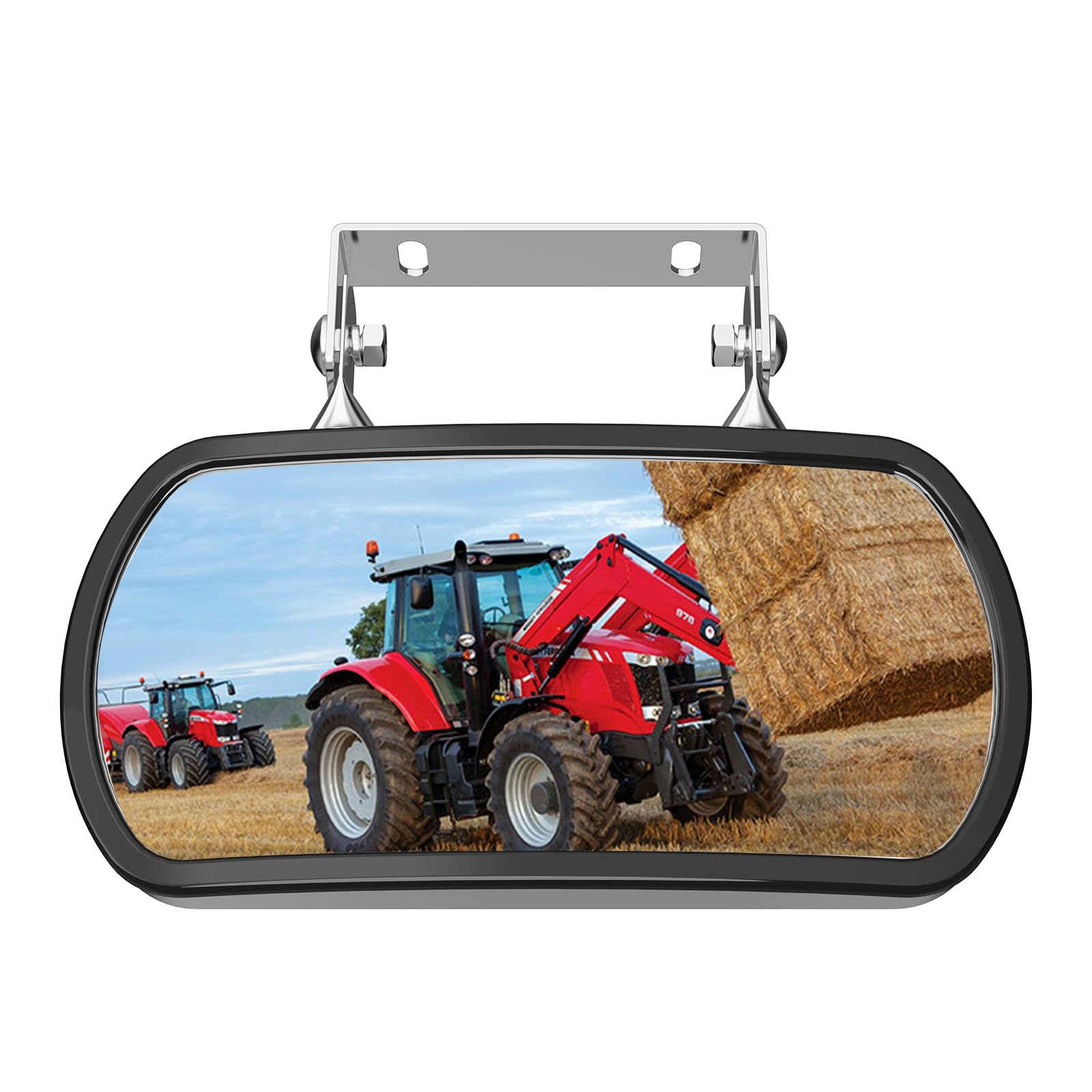 Photo 1 of Lifronkit Tractor Mirror, Stainless Steel Rearview and Side Mirror for Tractors, Forklifts, Trucks, Boats, Fit for John Deere, Kubota and more, Convex Mirror with U-Bracket, Screw Fixed, no Vibration