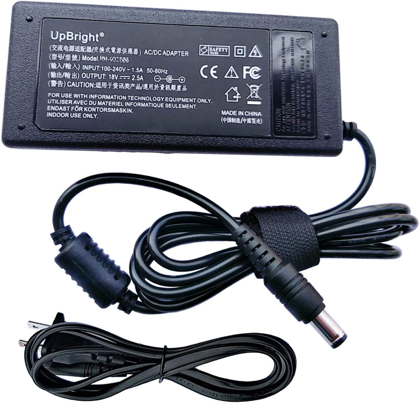 UpBright 18V AC/DC Adapter Compatible with Cricut 14-0001 JOD-SWR-05758 JOD-SDU40A-6 J0D-SWR-05758 J0D-SDU40A-6 All Cutting Machine Cutter CREX002 CREX001 KSAH1800250T1M2 KSAS0451800250M2 18VDC 2.5A