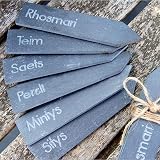 KINGLAKE 10Pcs Slate Plant Labels and Talcum Pen 15x2cm Garden Markers view 4