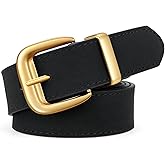 XZQTIVE Women Suede Belt for Jeans Dresses Fashion Retro Gold Buckle Ladies Waist Belts