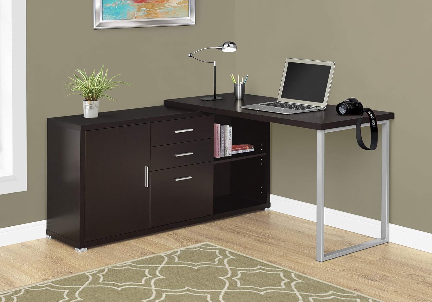 Best l desk with file cabinet