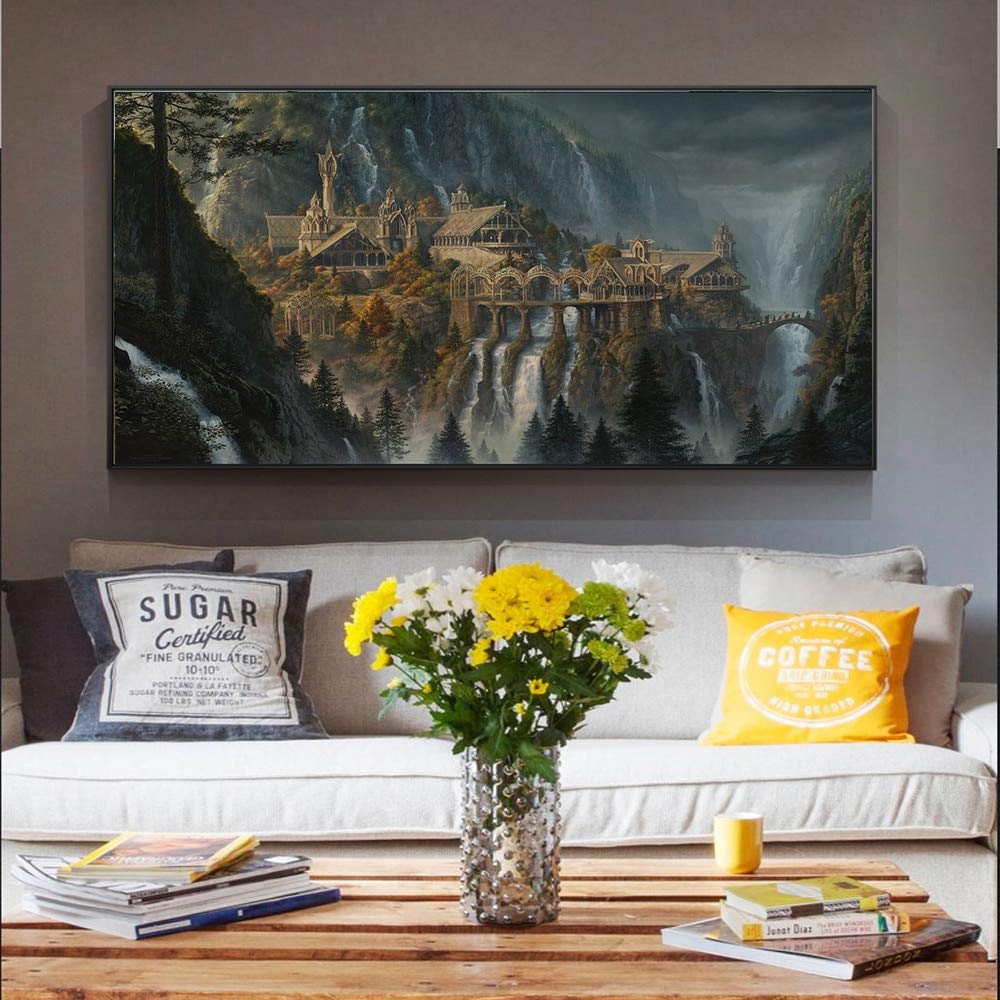 Hnthbz Canvas Painting Lotr Rivendell Lord Of The Rings Posters ...